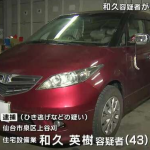 仙台市泉区の市道で58歳男性が車にはねられ、左の眼底骨を折るなどのけがを負ったひき逃げ事件で、仙台市の住宅設備業「和久英樹」被疑者43歳を逮捕しました