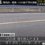 田川郡福智町の坂田竜斗被疑者23歳は2023年7月15日深夜、無免許にもかかわらず酒を飲んで軽貨物車を運転し、事故を起こして男女２人にけがをさせたのに、そのまま逃げた疑いが持たれています
