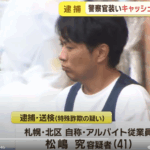 警察官を装って80代女性からキャッシュカード5枚をだまし取った疑いで逮捕・送検されたのは、札幌市の自称・アルバイトの松嶋究容疑者(41)