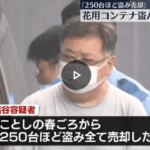 東京都大田区の市場から、アルミニウム合金製のフラワーコンテナを盗んだとして、警視庁大森署は窃盗の疑いで、自称茨城県の運送会社代表取締役、塩谷勝容疑者(56)を逮捕した