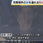 交際相手の娘を車で連れ去り、わいせつな行為をした疑いで21歳の男が逮捕されました。わいせつ目的略取などの疑いで逮捕・送検されたのは、大阪市西区の建設作業員・久保亮貴容疑者(21)