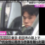 路上で面識のない10代の女性に抱きつき、わいせつな行為をした疑いで大学3年生の岡鼓太郎容疑者20歳、が逮捕された
